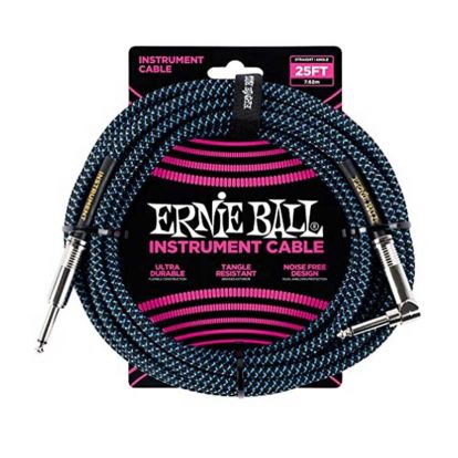 CABLE P/ GUIT. ERNIE BALL P06060 25FT NEGRO/AZUL