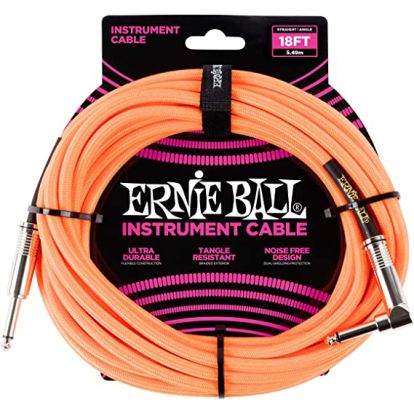 CABLE P/ GUIT. ERNIE BALL P06084 5.4MTS NEON ORANGE